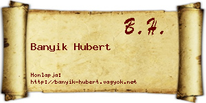 Banyik Hubert névjegykártya